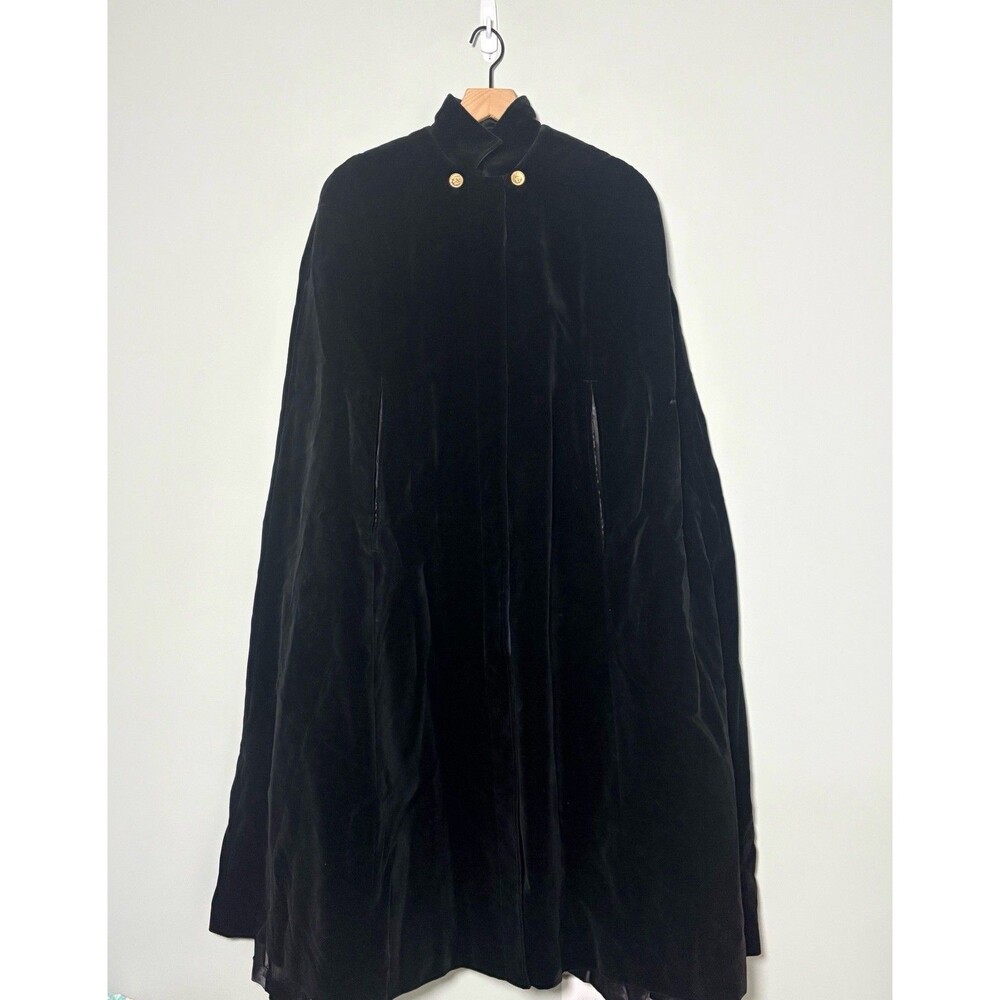 Vintage Drizzle Carol Cohen Black Velvet Cape Women's One Size Fairycore Gothic